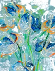 Schilderachtige blauwe bloemen