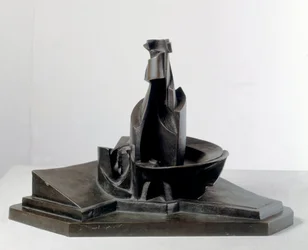 Ontwikkeling van een fles in de ruimte (Lijnen en kracht van een fles), 1912, 38,1 cm, Milaan, Museo del Novecento