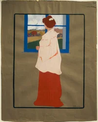 Vrouw bij raam (Herfst), circa 1908, door Umberto Boccioni