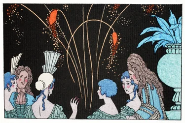 Vuurwerk bij maanlicht