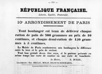 10e Arrondissement van Parijs, uit Franse Politieke Posters van de Parijse Commune, mei 1871