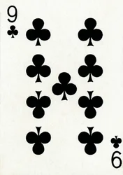 9 van Klaveren uit een kaartspel van Goodall & Son Ltd., ca. 1940