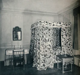 Een slaapkamer uit het huis van majoor Nicholas Sewall, in Secretary, 1930