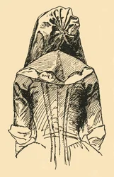 Een camlet kap, genomen van een origineel kledingstuk, ca. 1702, 1937