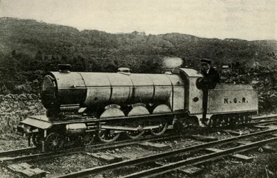 Een locomotief van de Ravenglass en Eskdale Railway, ca. 1930