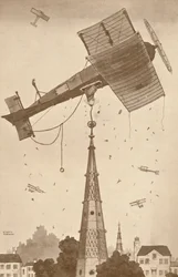 Een Loop-the-Looper in diepe gedachten krabt zich op het hoofd over een moeilijk probleem, 1927