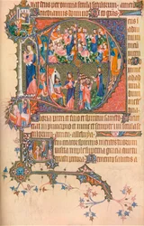Een pagina uit de Egerton Bohun Psalter-Hours, 1370