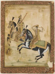 Een prins en prinses te paard, 18e eeuw