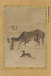 Een Tataar, een mager paard en een hond, Ming-dynastie, 1368-1644