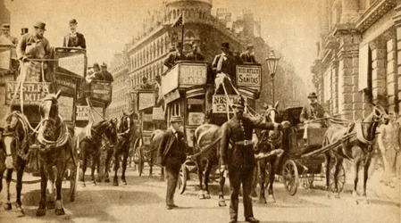Een Verkeersblokkade in 1900 - Een scène buiten het Mansion House, 1933