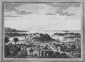 Een uitzicht op de haven van Acapulco, ca. 1768