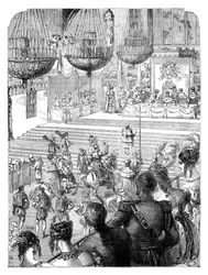 Een banket in Westminster Hall ter viering van de kroning van koning George IV, 1821, ca. 1895