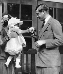 Een boeket voor de Prins van Wales bij Enham Village Centre, 1926