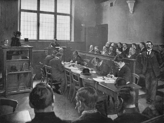 Een lijkschouwing, Londen, ca. 1901