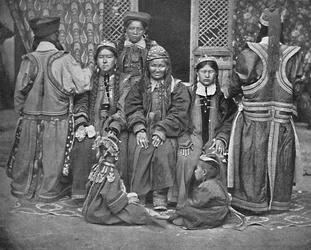 Een groep Mongolen, 1902