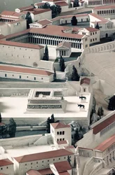 Een model van de oude Griekse stad Pergamon