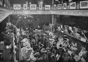 Een verkoopdag bij Peter Robinsons warenhuis, Oxford Street, Londen, ca. 1903