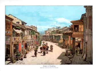 Een straat in Hong Kong, 1900