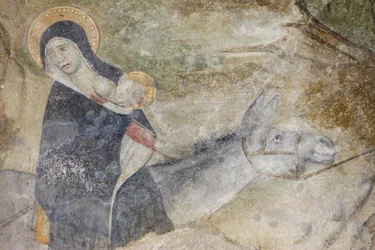 Abdijkerk van Abondance fresco: de vlucht naar Egypte, Abondance, Frankrijk