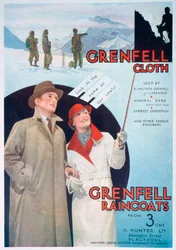 Advertentie voor Grenfell-stoffen en regenjassen