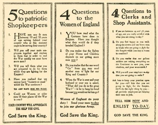 Advertenties die hielpen om Kitcheners leger te werven, 1914-1918, 1919