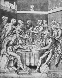 Agrippa Onderwijst Zijn Leerlingen Wiskundig, 1553, 1936