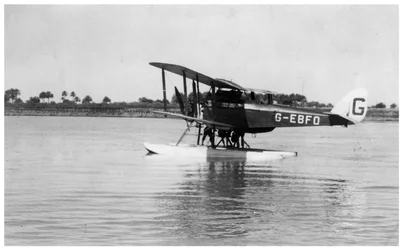 Alan Cobhams De Havilland DH50 landt op de Tigris, Irak, 1926