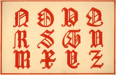 Alfabet, letters N-Z, hoofdletters