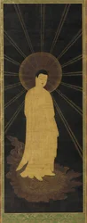 Amitabha Amida verwelkomt zielen in het paradijs, Muromachi-periode, 14e-15e eeuw