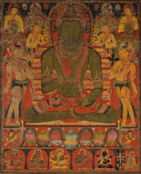 Amoghasiddhi, de Boeddha van het Noordelijke Zuivere Land