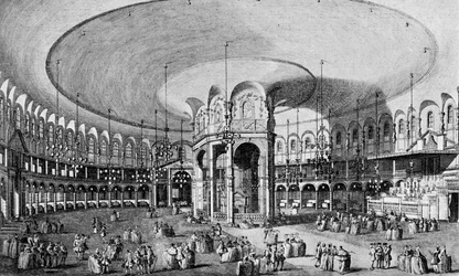 Een binnenaanzicht van de Rotunda in Ranelagh Gardens, 1899