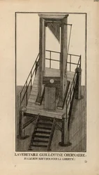 Een gewone guillotine. Ha, de goede steun voor de vrijheid!