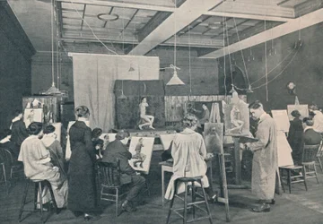Antieke en levensklassen aan het Ontario College of Art, Toronto, ca. 1913