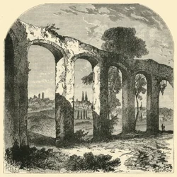 Aquaduct in Poitiers, de oude hoofdstad van de Pictones, 1890