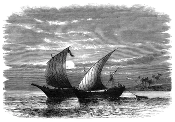 Arabische dhows op de Rode Zee, ca. 1890
