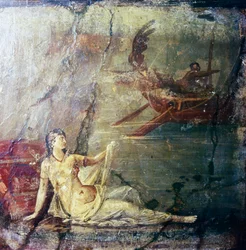 Ariadne verlaten door Theseus, Romeinse muurschildering uit Herculaneum, 1e eeuw
