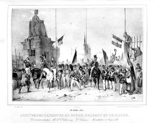 Aankomst van de Patriotten van Rouen, Elbeut en Le Havre, Parijs, 30 juli 1830