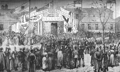 Aankomst van de Royal Marines in Chatham, ca. 1882-1885