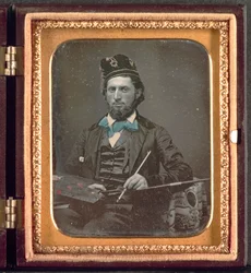 Kunstenaar met zijn palet en penselen, ca. 1850s