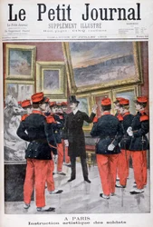 Artistieke instructie van Franse soldaten in de Salon, Parijs