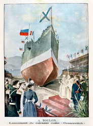 In Toulon, Lancering van het Russische slagschip Cesarevitch, 1901