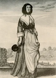 Herfst - Een Engelse vrouw met kap en schort, regering van Karel I, ca. 1620-1640, 1937