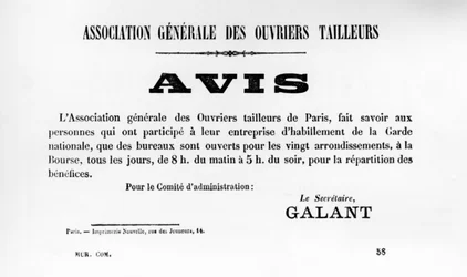 Avis, uit Franse politieke posters van de Parijse Commune, mei 1871