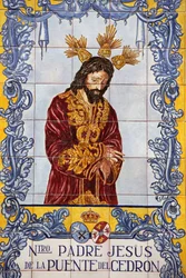 Azulejo mozaïekpaneel op Plaza de San Francisco, Malaga, Spanje