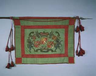 Banier met koninklijk wapen van Groot-Brittannië, 1700s