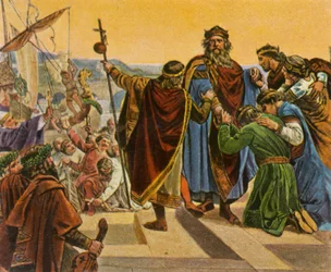 Barbarossa neemt afscheid voordat hij op kruistocht vertrekt, 1189, 1936