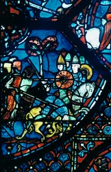 Slag bij Sahagun, glas-in-lood, Kathedraal van Chartres, ca. 1225
