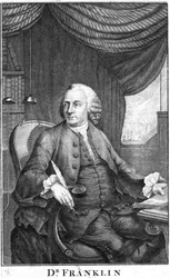 Benjamin Franklin, Amerikaanse wetenschapper, uitvinder en staatsman, eind 18e eeuw