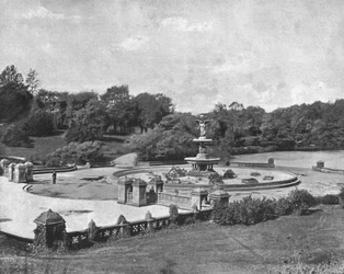 Bethesda-fontein, Central Park, New York, VS, ca. 1900