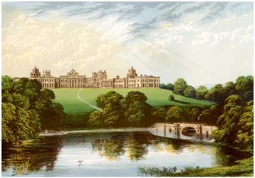 Blenheim Palace, Oxfordshire, huis van de Hertog van Marlborough, ca. 1880